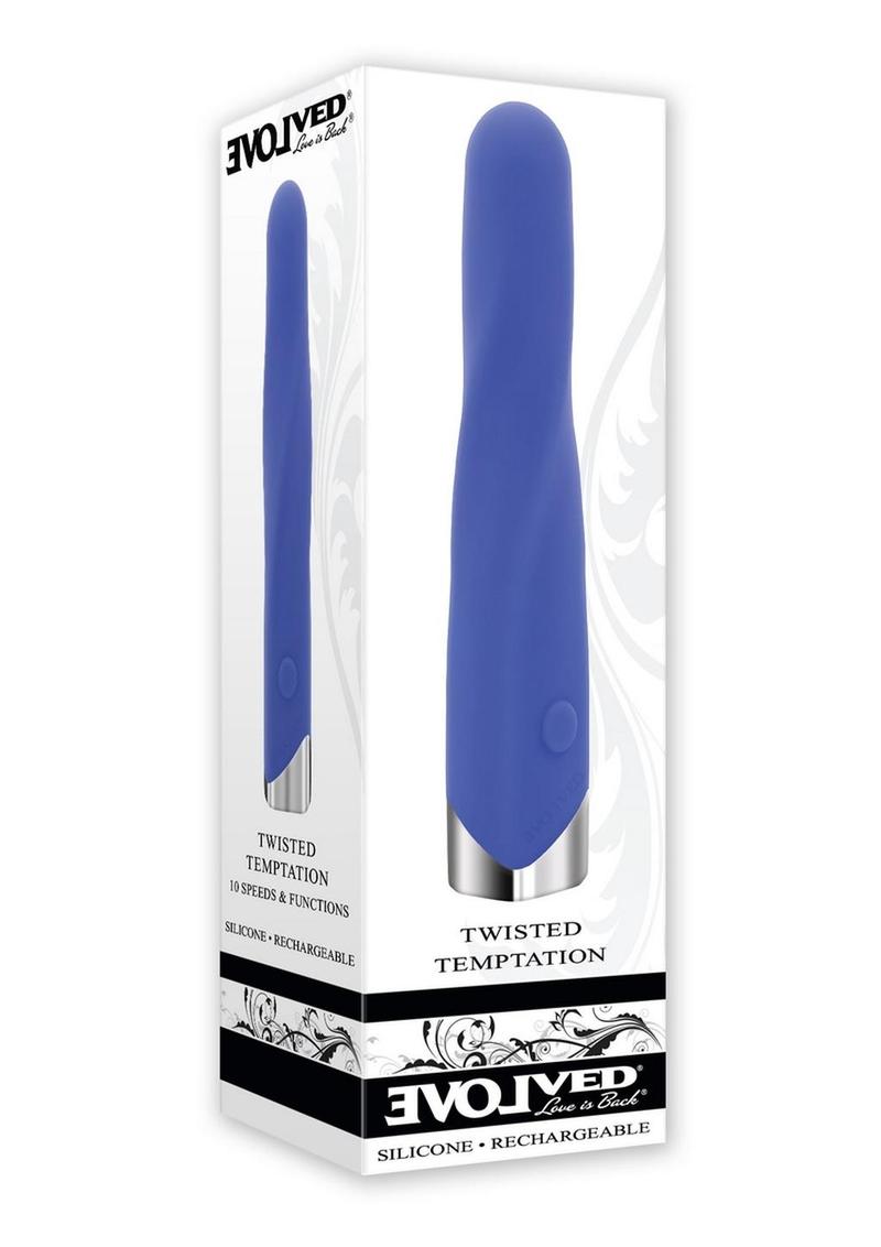 Twisted Temptation Rechargeable Silicone Vibrator - Blue