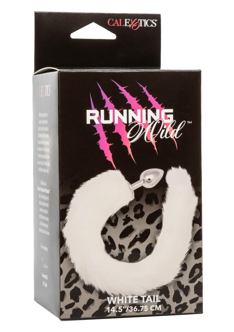 Running Wild Faux Fur Tail and Metallic Anal Plug - White