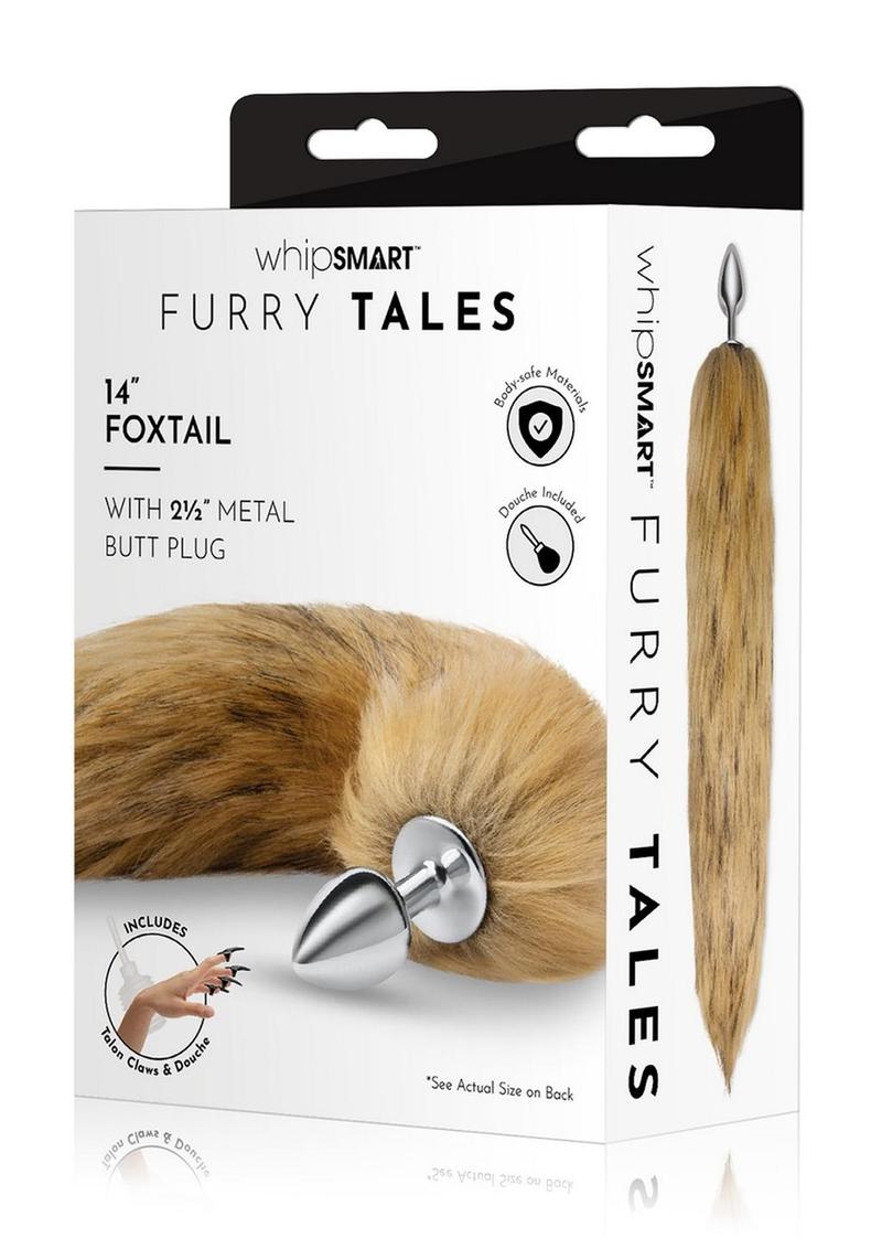 Whipsmart Metal Plug with 14in Fox Tail 2.5in - Brown