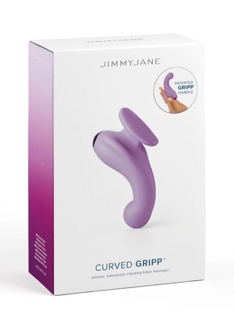 JimmyJane Curved Gripp Rechargeable Silicone Dual Stimulating Vibrator - Purple