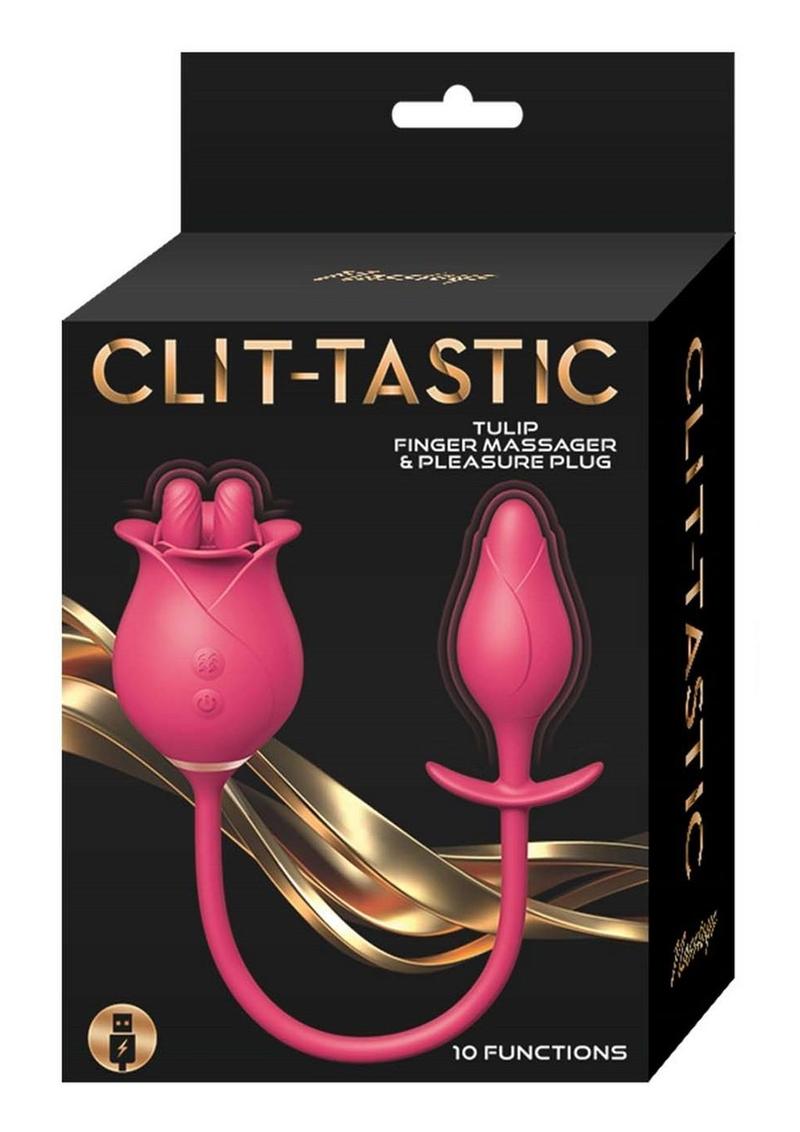 Clit-Tastic Tulip Finger Massager and Pleasure Plug Set - Red