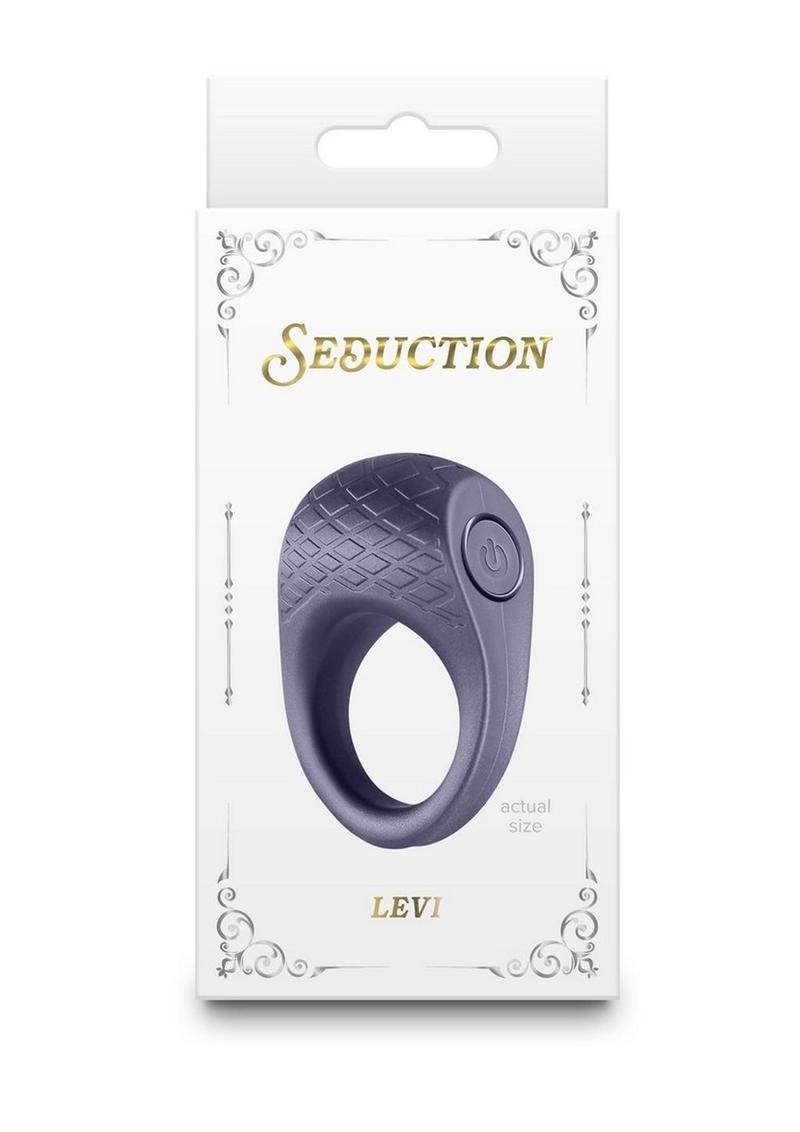 Seduction Levi Rechargeable Silicone Cock Ring - Gray