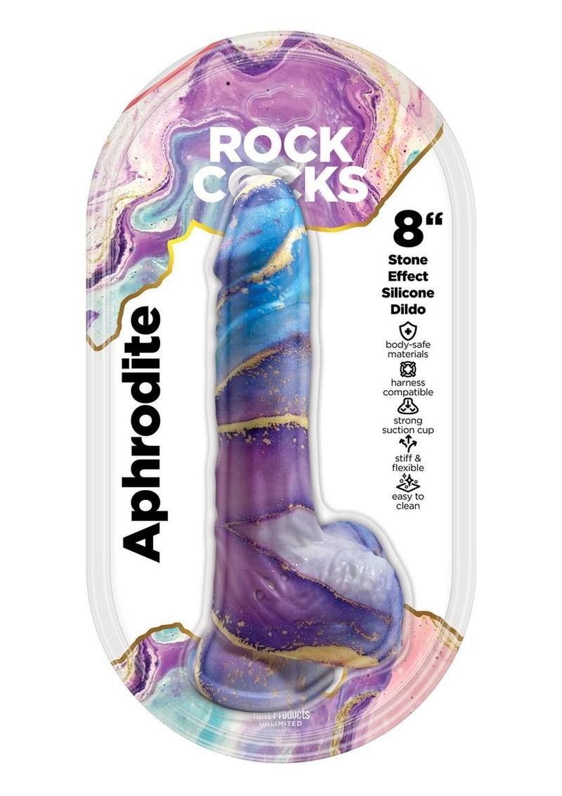 Rock Cocks Aphrodite Silicone Dildo 8in - Multicolor