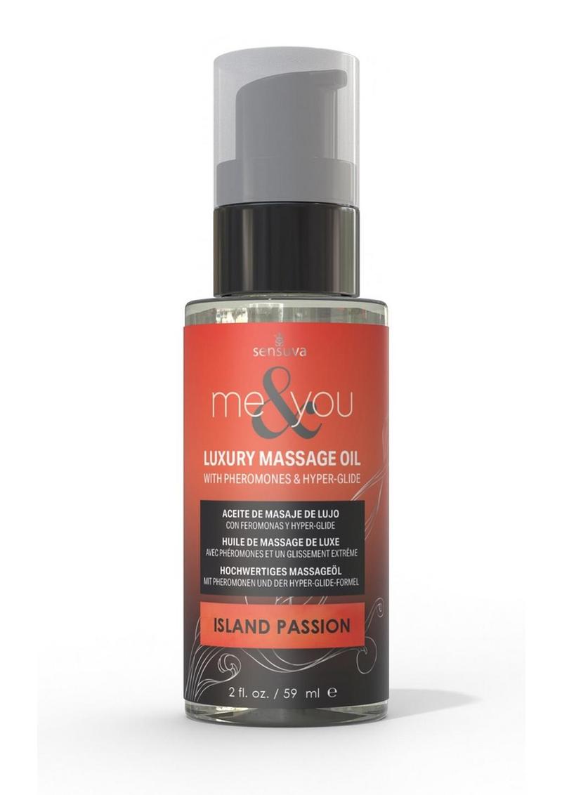 Me and You Pheromone Infused Luxury Massage Oil Island Passion 2oz