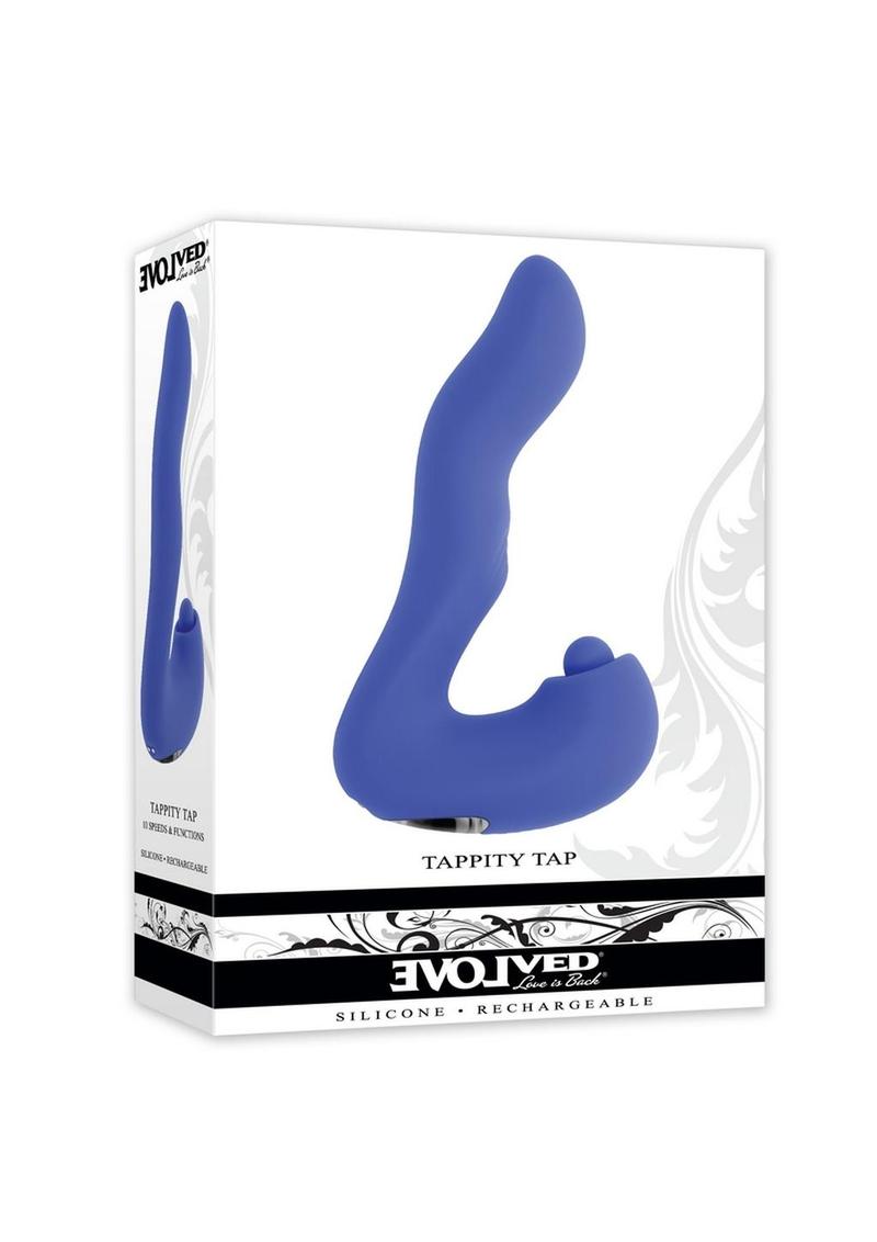 Tappity Tap Rechargeable Silicone Vibrator - Blue