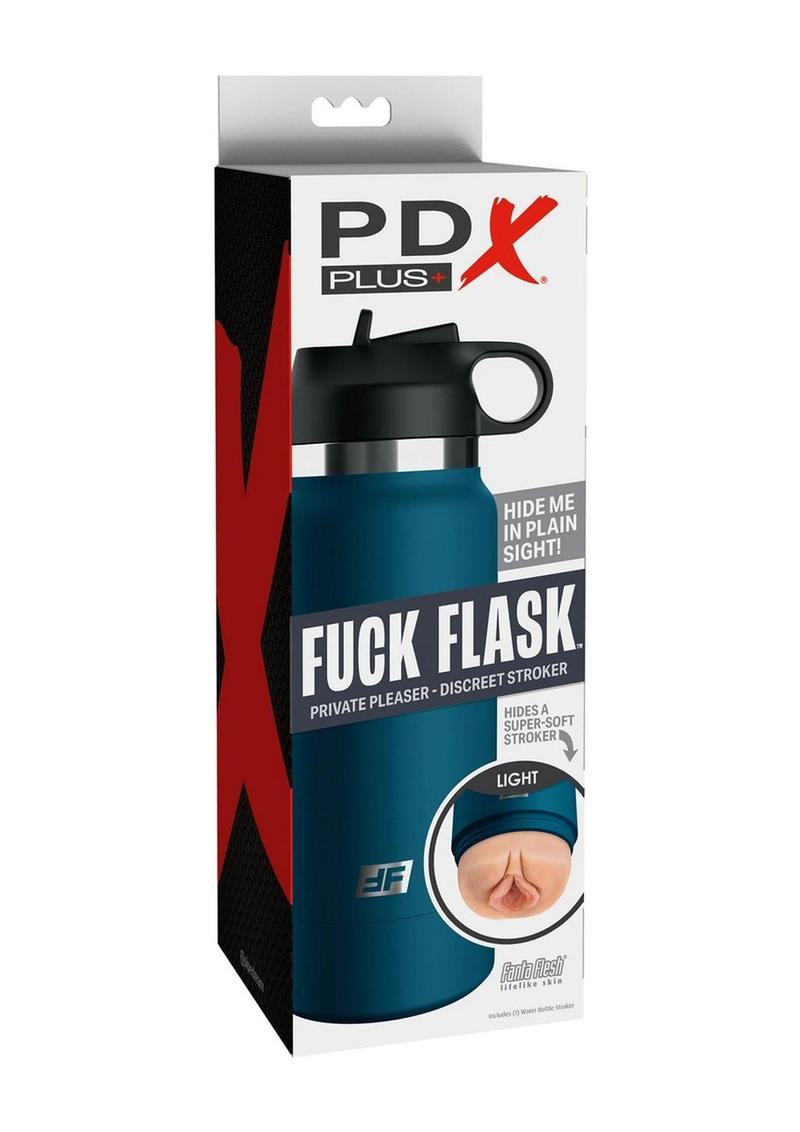 PDX Plus Fuck Flask Private Pleaser Pussy Stroker - Vanilla/Blue