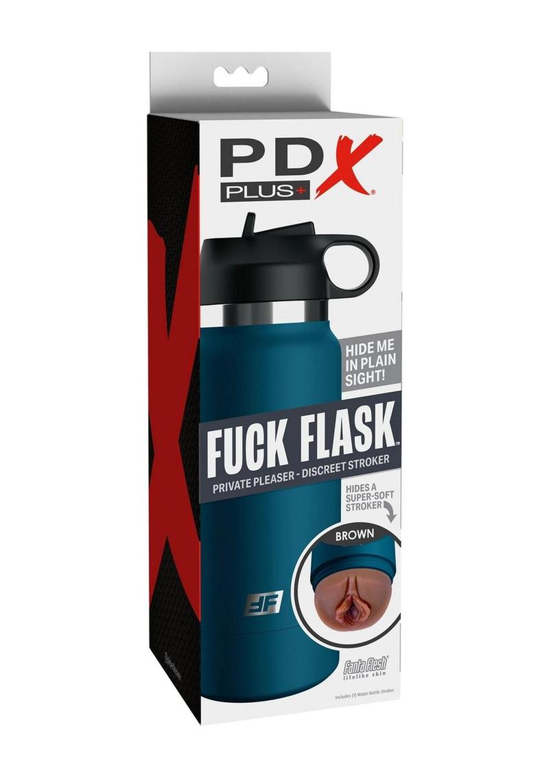 PDX Plus Fuck Flask Private Pleaser Pussy Stroker - Caramel/Blue