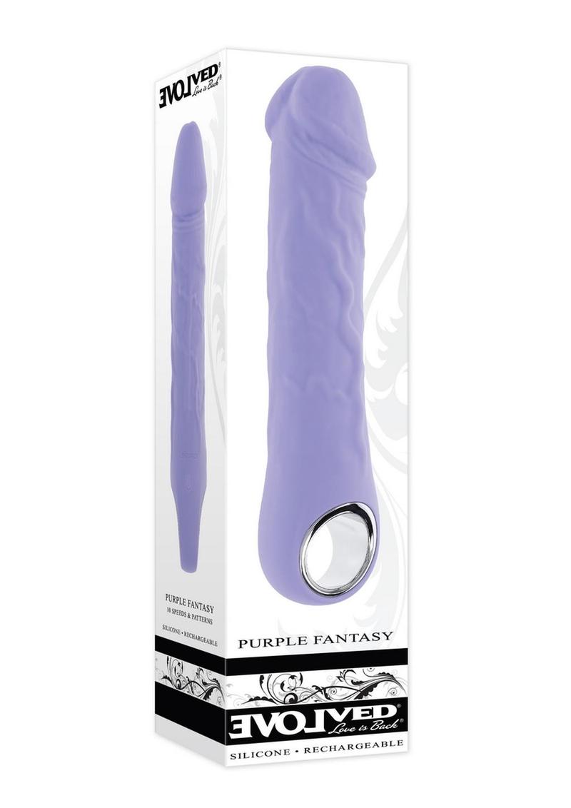 Purple Fantasy Rechargeable Silicone Vibrator - Purple