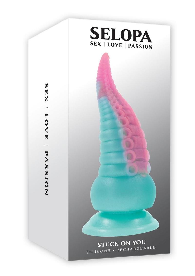 Selopa Stuck on You Rechargeable Silicone Vibrator - Pink/Blue