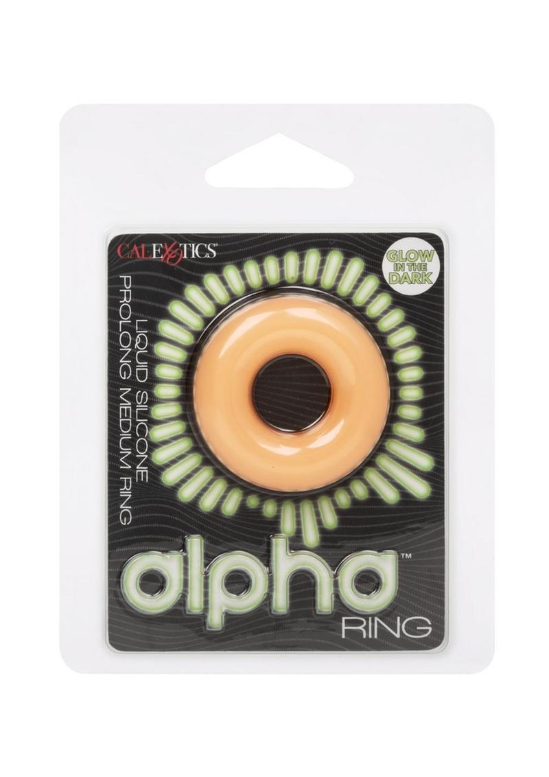 Alpha Glow in the Dark Liquid Silicone Prolong Medium Ring - Orange
