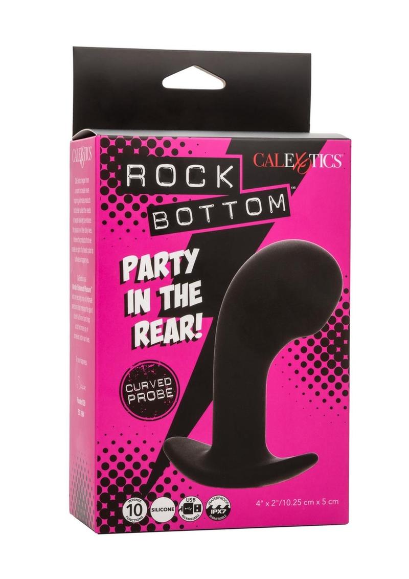 Rock Bottom Curved Rechargeable Silicone Probe - Black