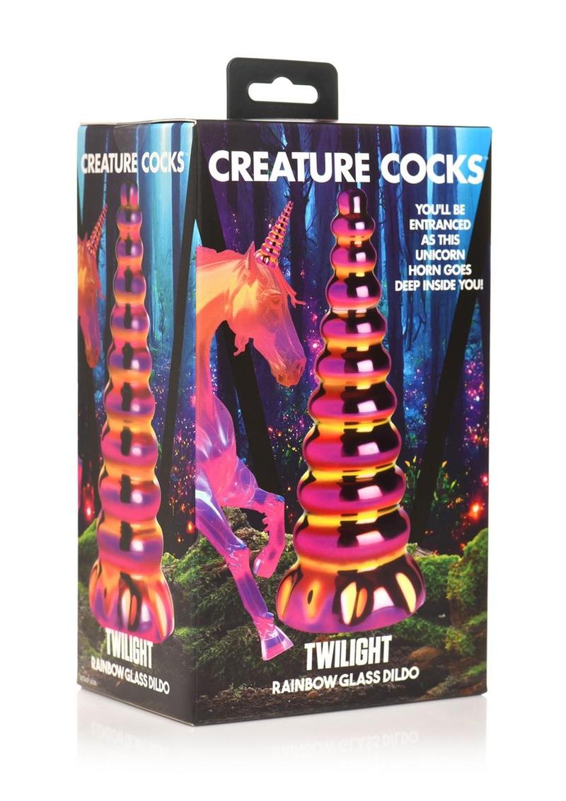 Creature Cocks Twilight Rainbow Glass Dildo - Multicolor