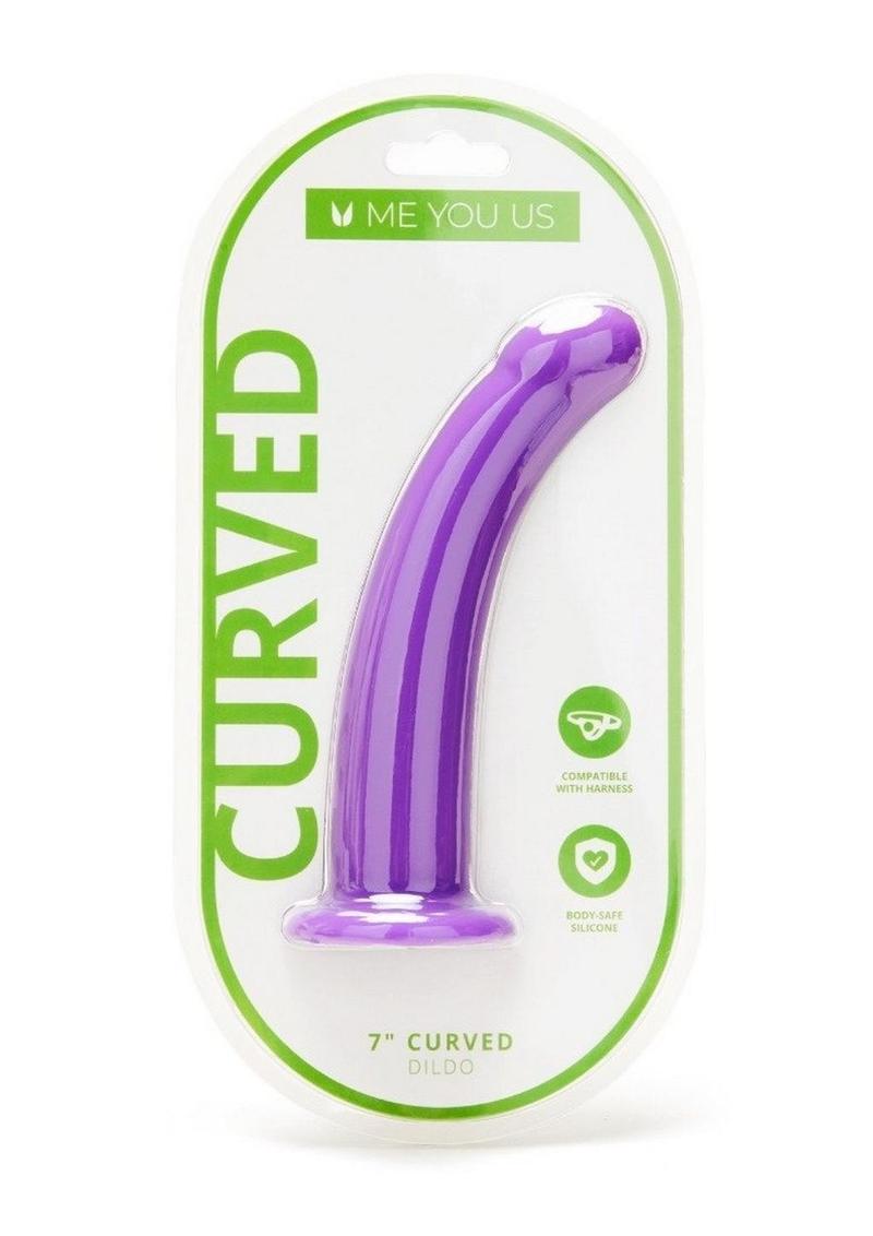 ME YOU US Curved Silicone Dildo 7in - Purple