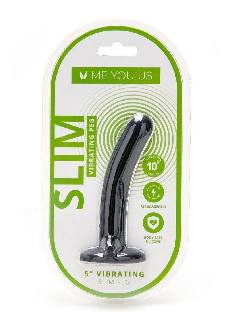 ME YOU US Vibrating Rechargeable Slim Beginners Peg 5in - Black