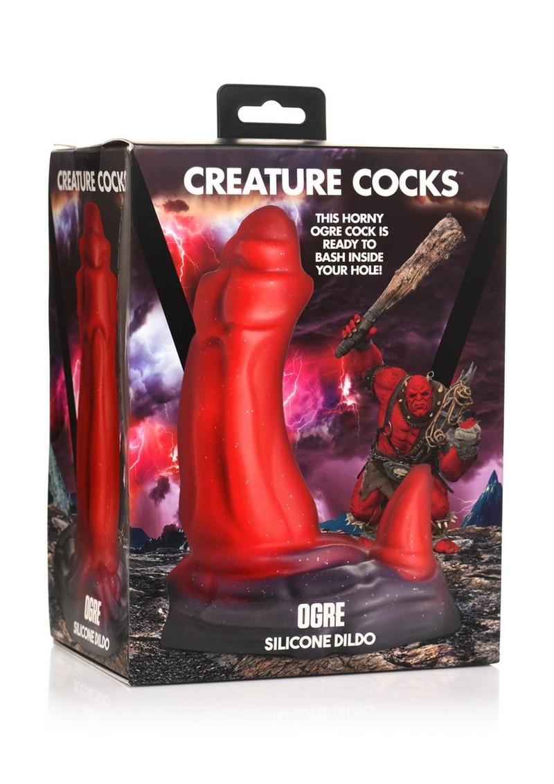 Creature Cocks Ogre Silicone Dildo - Black/Red