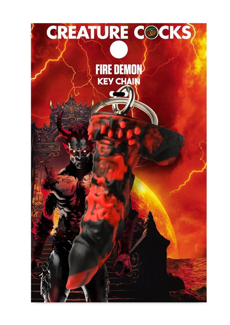 Creature Cocks Fire Demon Keychain - Red/Black