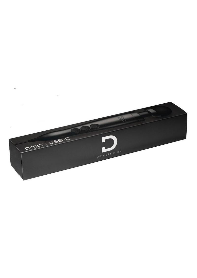 Doxy USB-C Wand Rechargeable Vibrating Body Massager - Matte Black