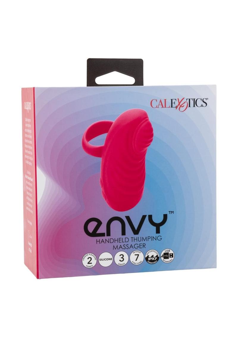 Envy Handheld Thumping Rechargeable Silicone Massager - Pink