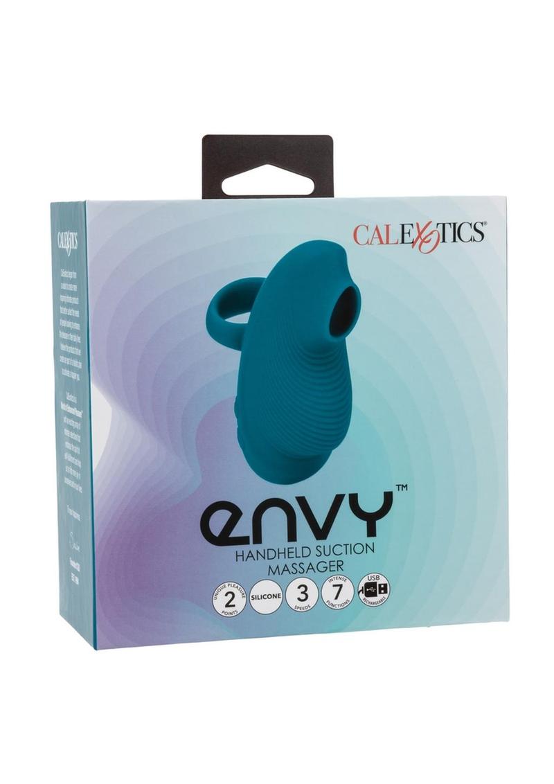 Envy Handheld Suction Rechargeable Silicone Massager - Blue