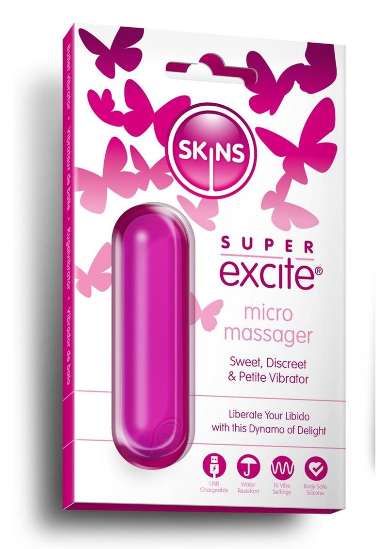 Skins Super Excite Silicone Rechargeable Bullet - Pink