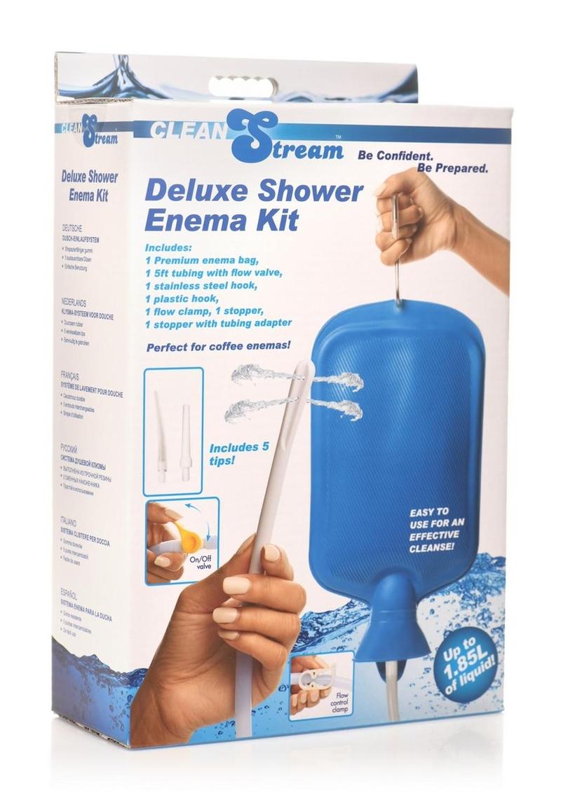 CleanStream Deluxe Shower Enema Kit - Blue/White