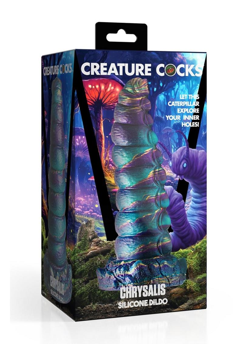 Creature Cock Chrysalis Silicone Dildo - Blue/Purple/Gold