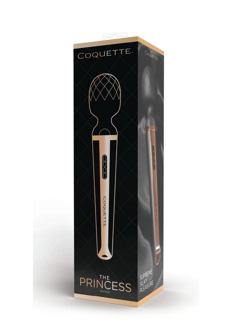 Coquette The Princess Wand Rechargeable Silicone Massager - Black/Gold
