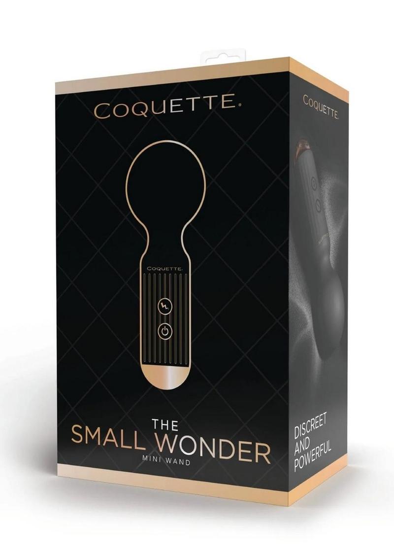 Coquette The Small Wonder Rechargeable Silicone Mini Wand - Black/Gold