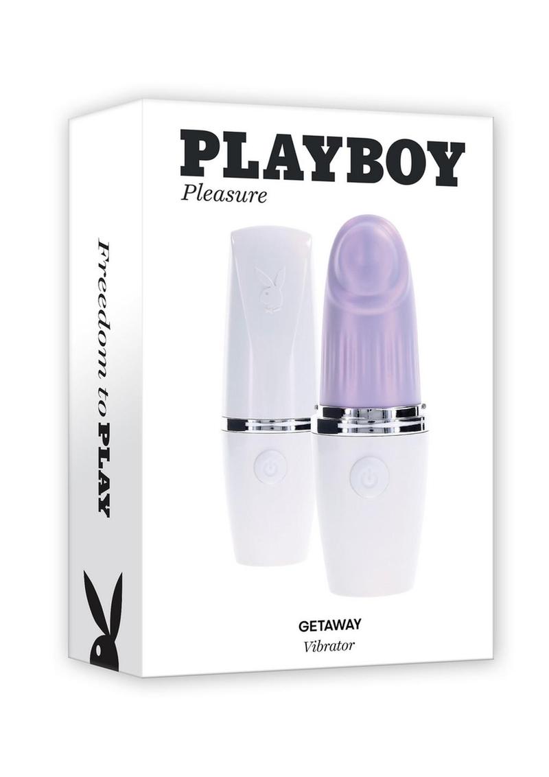 Playboy Getaway Rechargeable Silicone Clitoral Stimulator - White/Lavender