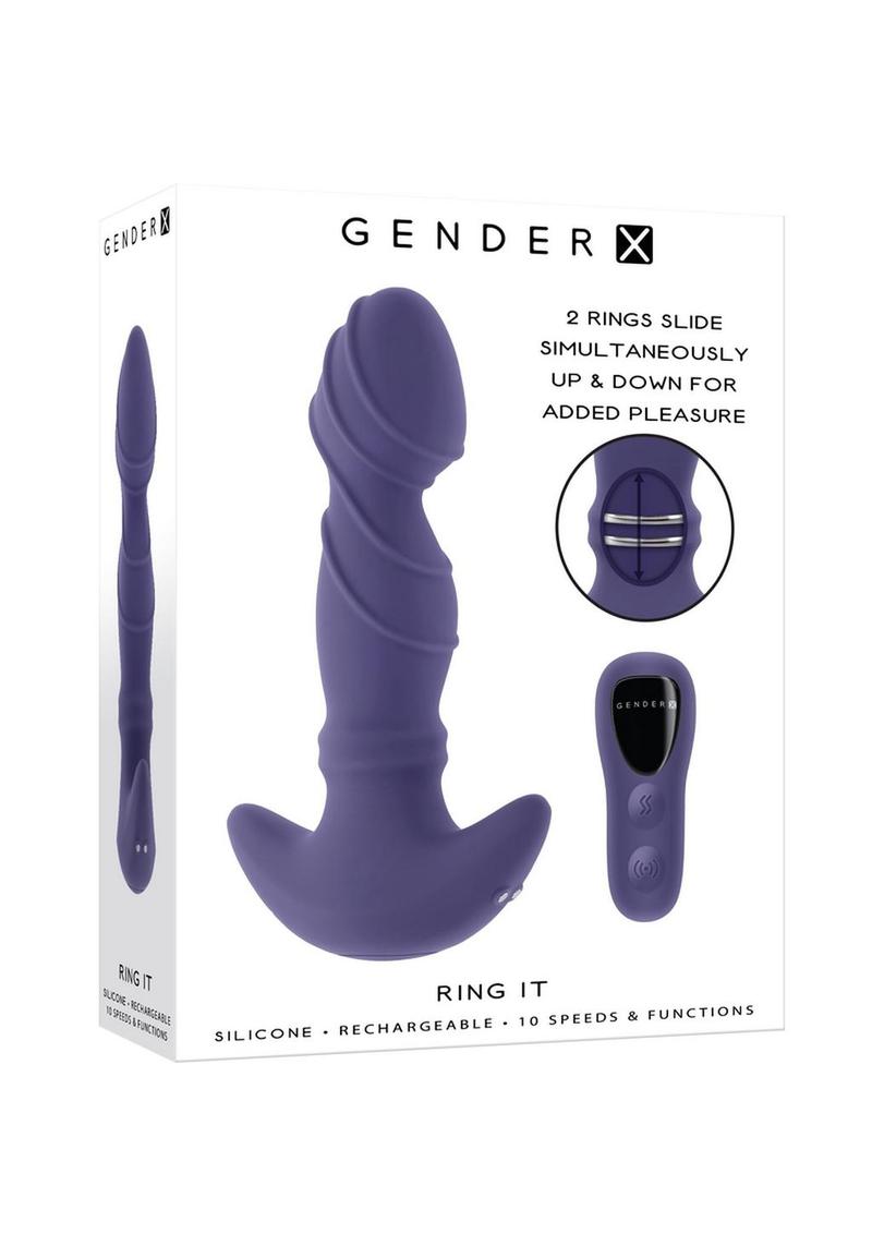 Gender X Ring It Rechargeable Silicone Remote Vibrator - Blue