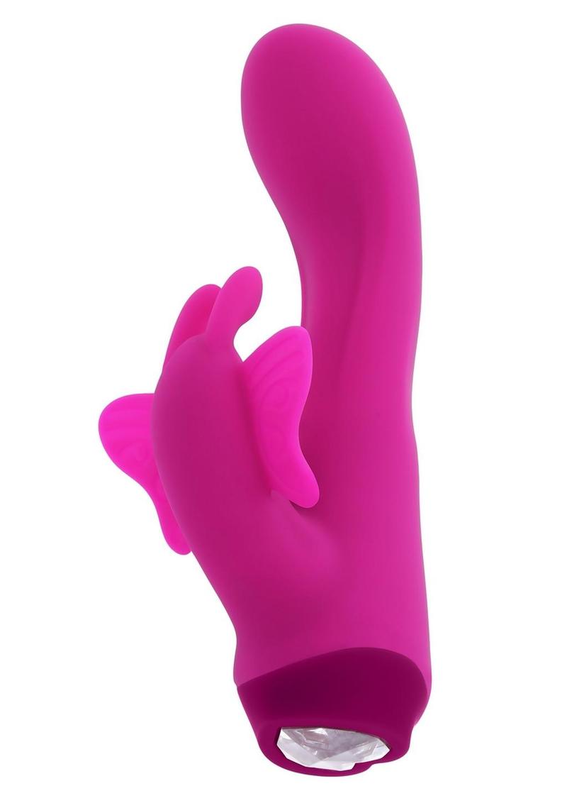 Selopa Butterfly Love Rechargeable Silicone Dual Vibrator - Pink