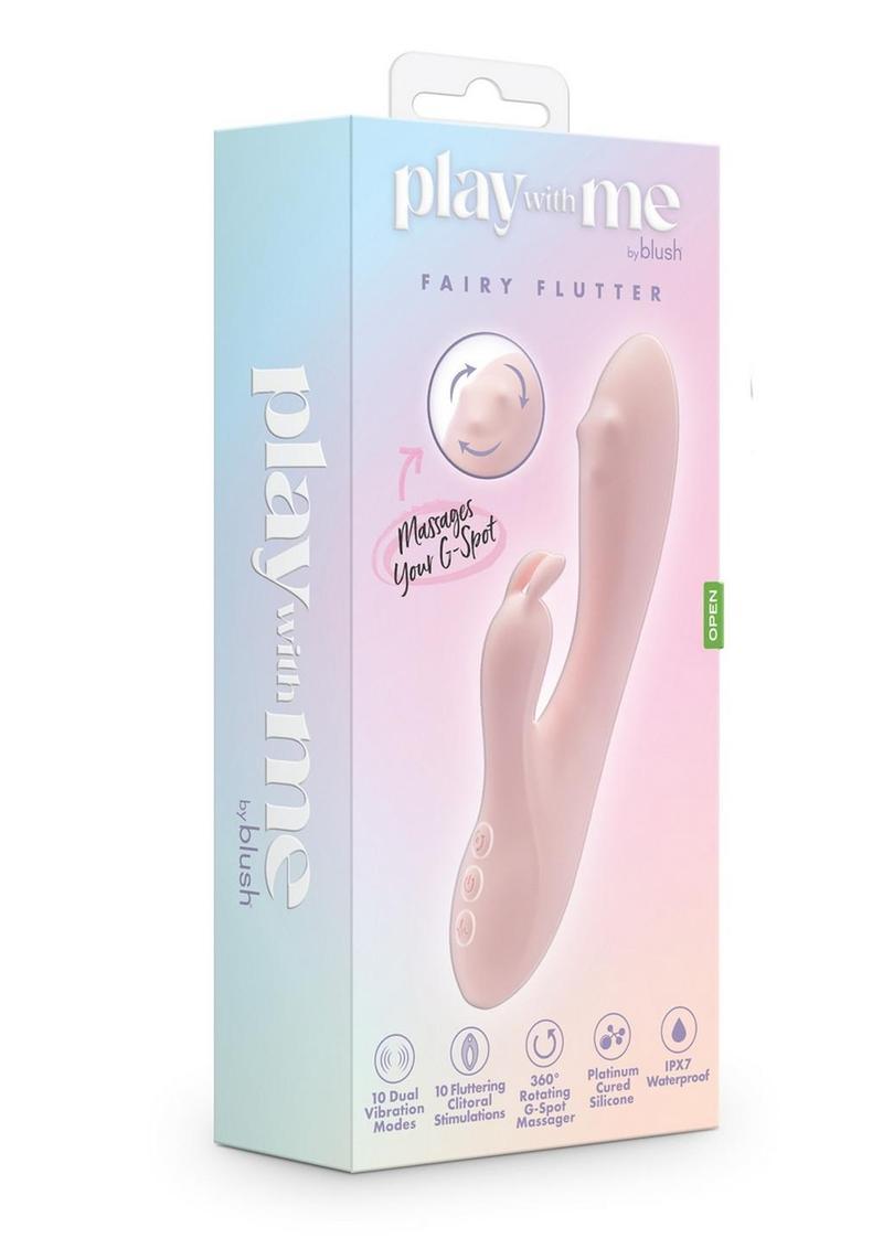 Play with Me Fairy Flutter Rechargeable Silicone Rabbit Vibrator - Pink
