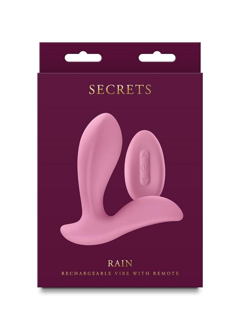 Secrets Rain Rechargeable Silicone Vibrator with Remote - Pink