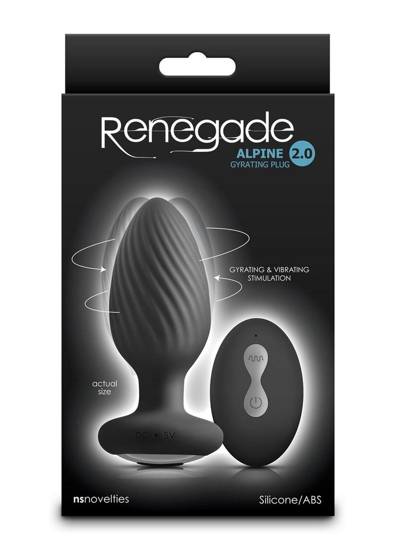 Renegade Alpine 2.0 Rechargeable Silicone Remote Anal Plug - Black