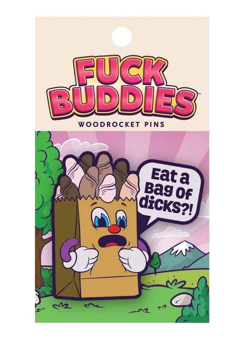 Fuck Buddies Bag of Dicks Enamel Pin - Multicolor