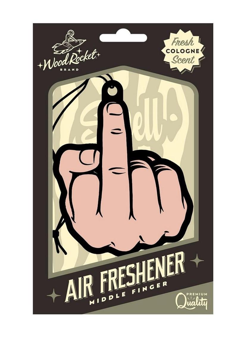 Middle Finger Air Freshener - Pink/Black