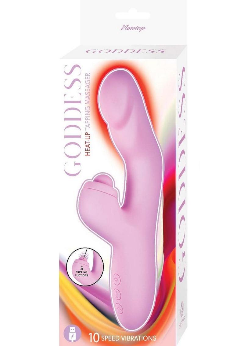 Goddess Heat Up Rechargeable Silicone Tapping Massager - Lavender