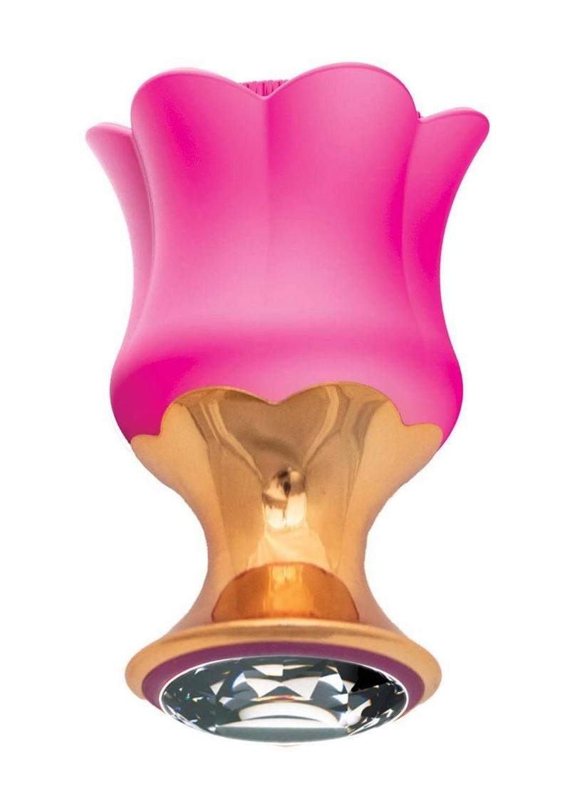 Goddess Diamond Bloom Rechargeable Silicone Massager - Fushcia