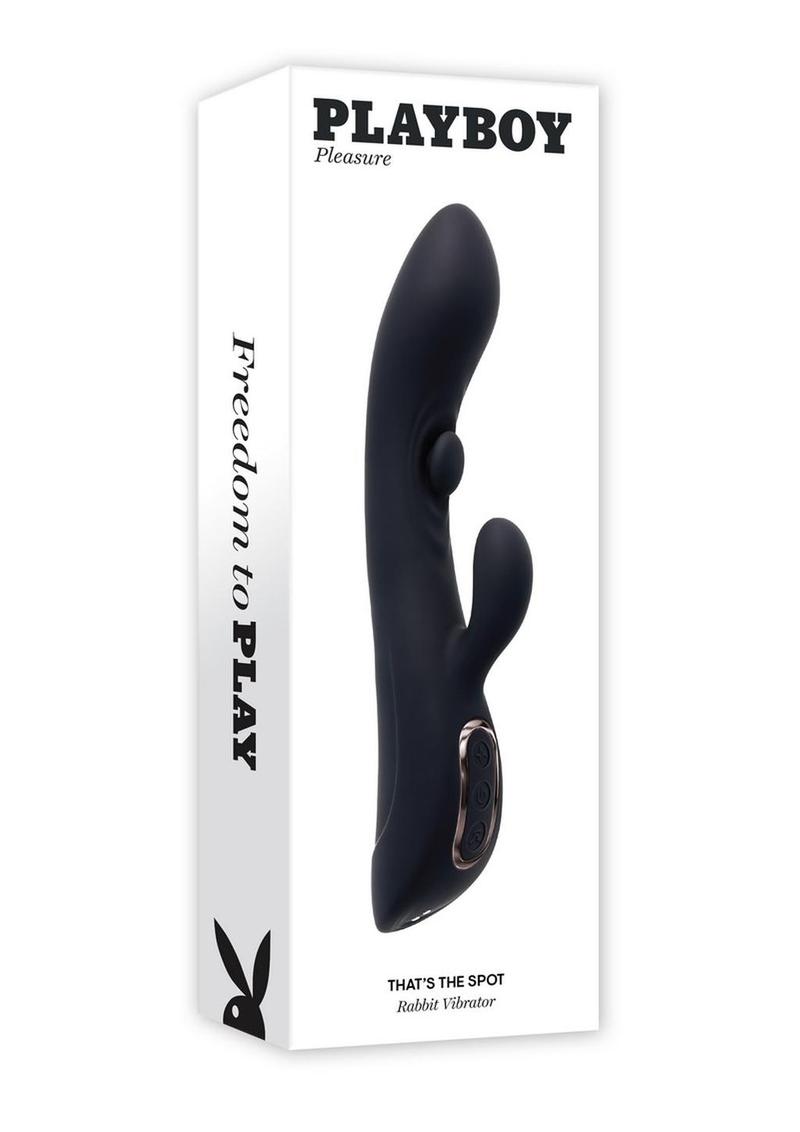 Playboy That`s The Spot Rechargeable Silicone Dual Stimulating Vibrator - Black