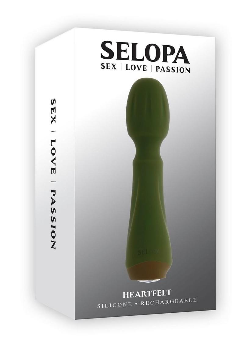 Selopa Heartfelt Rechargeable Silicone Body Wand - Green