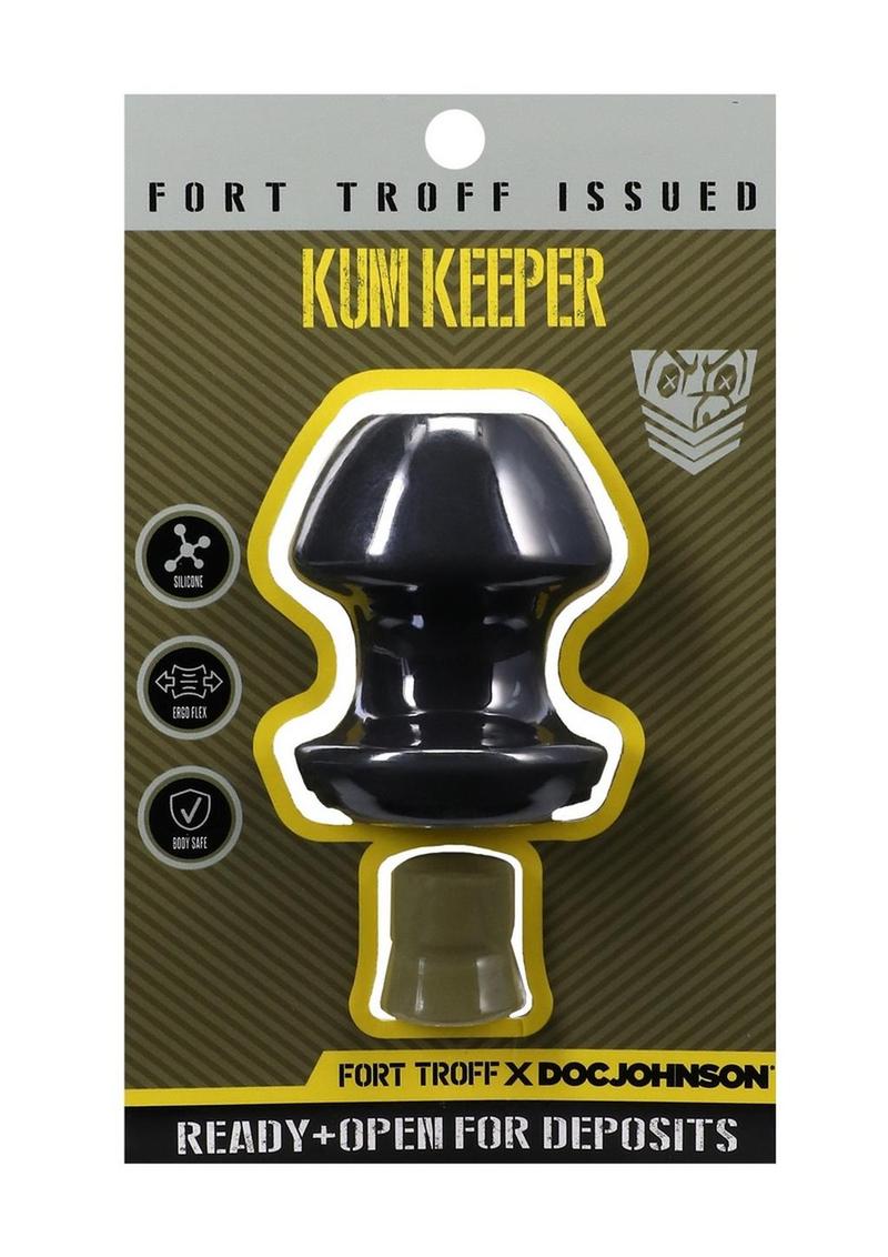 Fort Troff Kum Keeper Silicone Open End Anal Plug - Medium - Black