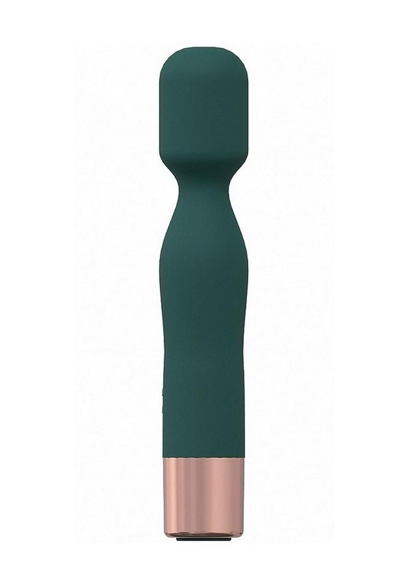 LoveLine Glamour Silicone Rechargeable 10 Speed Mini Wand - Forest Green