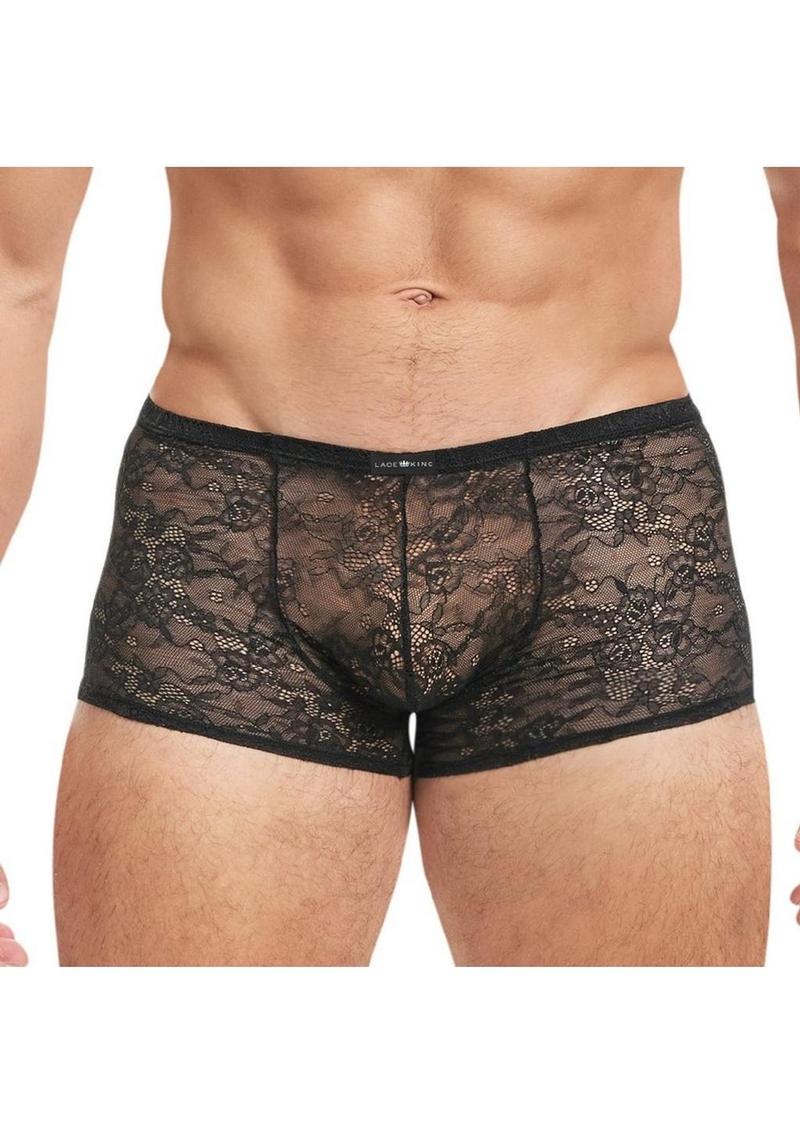 Lace King Lace Boxers - Small/Medium - Black