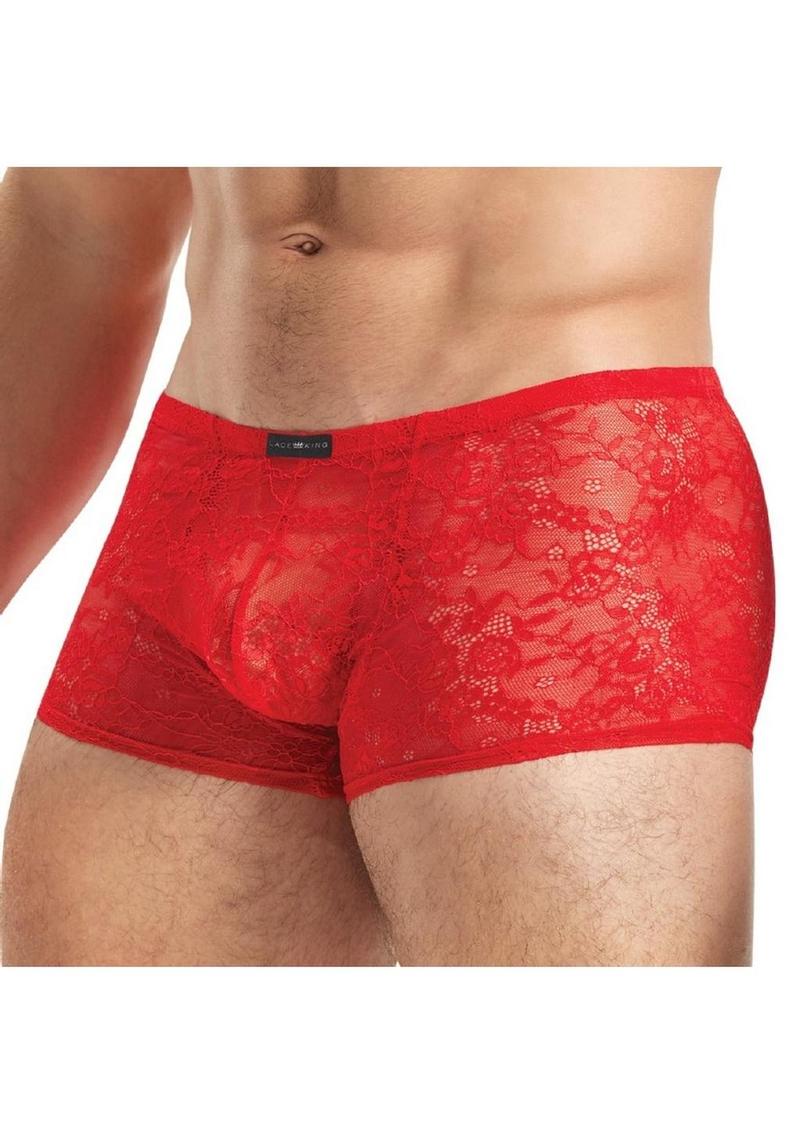 Lace King Lace Boxers - Medium/Large - Red