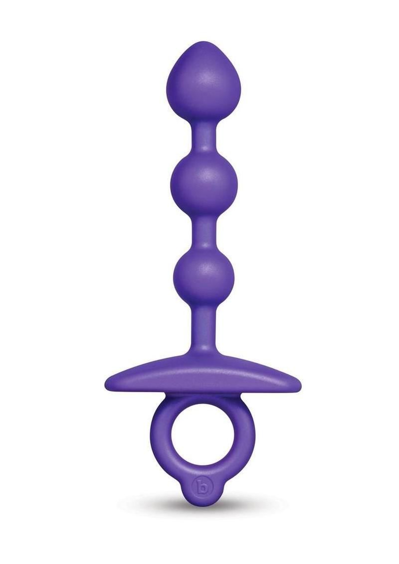 B-Vibe Butties Zip Silicone Anal Beads - Purple
