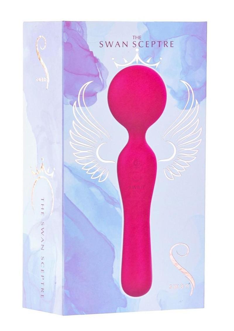 Swan The Swan Sceptre Rechargeable Silicone Dual End Wand Massager - Magenta