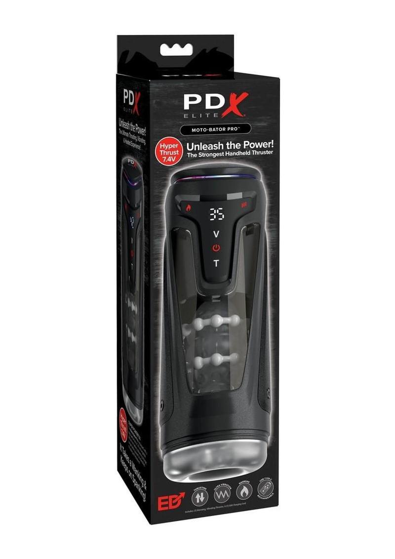 PDX Elite Moto-Bator Pro Rechargeable Masturbator - Clear/Black