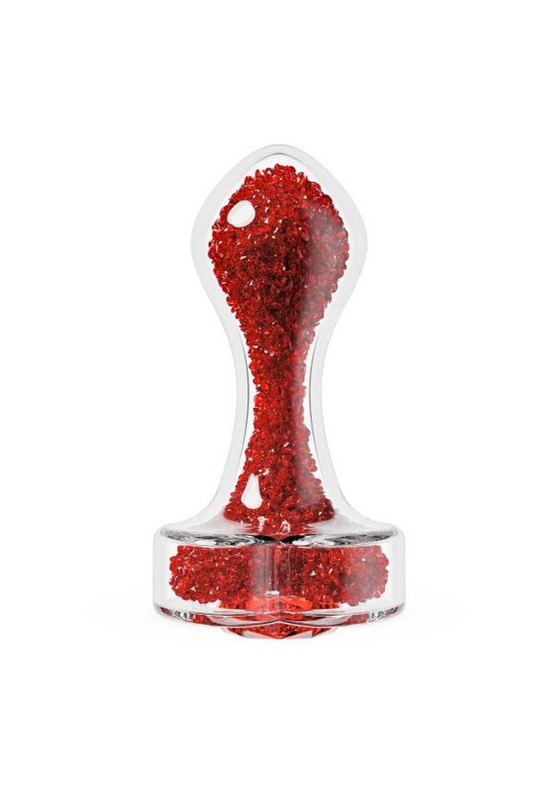 Oh My Gem Lustre Glass Anal Plug - Red