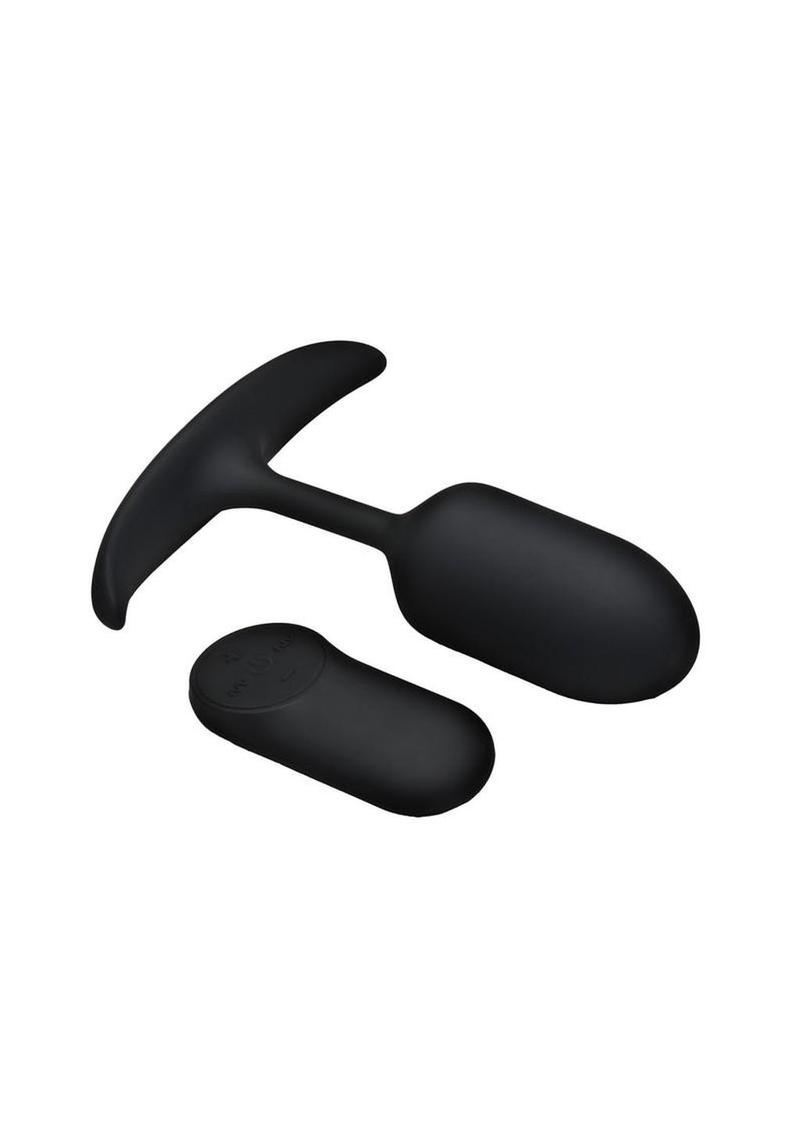 Heavy Hitters Vibrating Weighted Silicone Anal Plug - Medium - Black