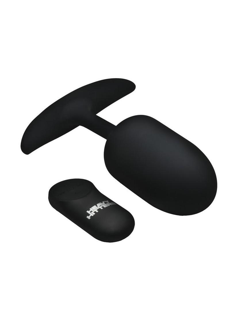 Heavy Hitters Vibrating Weighted Silicone Anal Plug - XLarge - Black